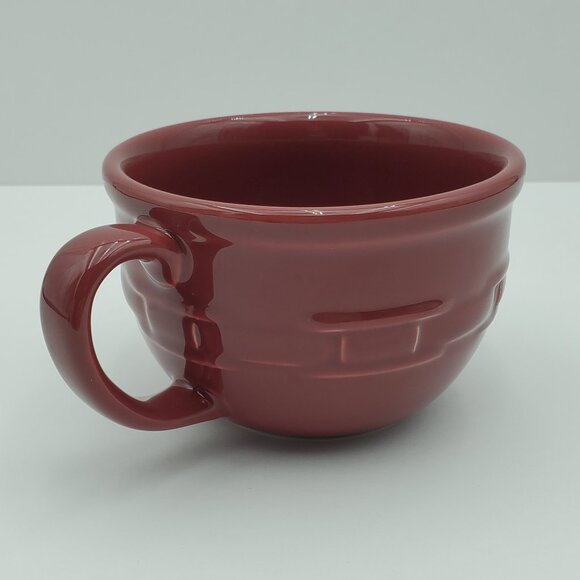 Longaberger Pottery Paprika Oversized Round Mug Large Paprika Soup Coffee Mug - Picture 5 of 8